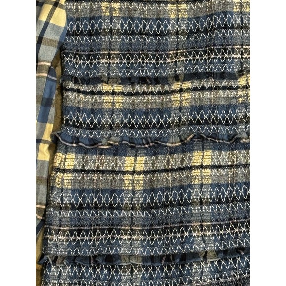 LoveShackFancy Stanley Smocked Plaid Dress Denim Skies Womens Size XS - Picture 5 of 7